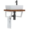 vidaXL Estante de lavabo de pared de acero y madera maciza de roble