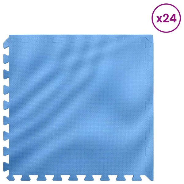 vidaXL Mats de ejercicio en rompecabezas 24 pcs Azul 8,64 ㎡ Espuma EVA