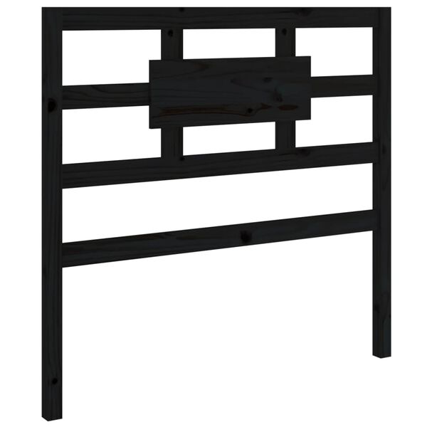 vidaXL Cabecero de cama madera maciza de pino negro 95,5x4x100 cm