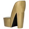 vidaXL Sill&oacute;n con forma de zapato de tac&oacute;n cuero sint&eacute;tico dorado