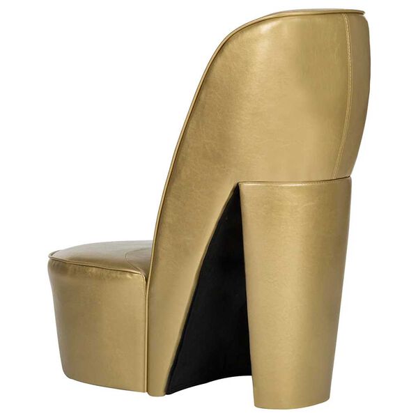 vidaXL Sill&oacute;n con forma de zapato de tac&oacute;n cuero sint&eacute;tico dorado