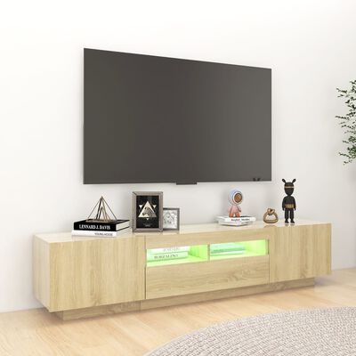 vidaXL Armario TV con luces LED color roble Sonoma 180x35x40 cm