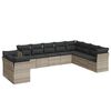 vidaXL Set sof&aacute;s jard&iacute;n 10 pzas con cojines rat&aacute;n sint&eacute;tico gris claro