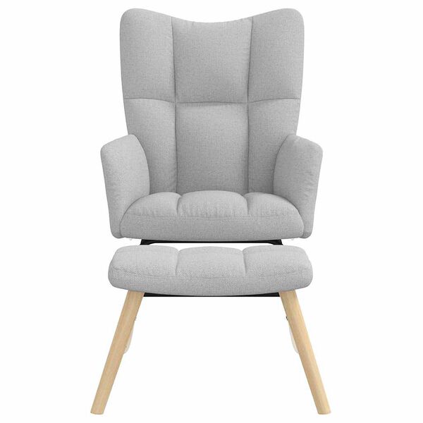 vidaXL Mecedora con reposapi&eacute;s de tela gris nube