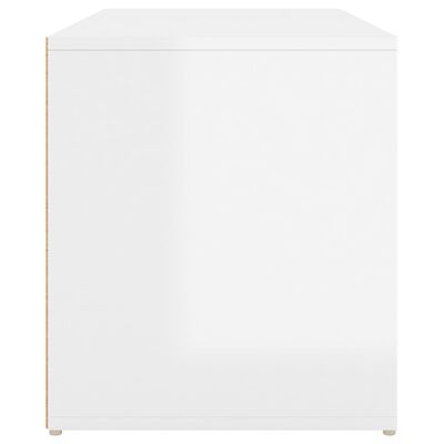 vidaXL Banco de pasillo madera de ingeniería blanco brillo 80x40x45 cm