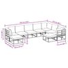 vidaXL Conjunto de sof&aacute; de jard&iacute;n 9 pcs Negro Aluminio