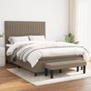 vidaXL Cama box spring con colch&oacute;n tela gris taupe 140x190 cm