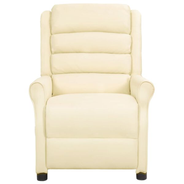 vidaXL Sillón de masaje de cuero sintético crema