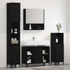 vidaXL Juego de muebles de ba&ntilde;o 3 pcs Roble negro Madera contrachapada