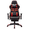 vidaXL Silla de gaming con reposapiés cuero sintético negro y rojo