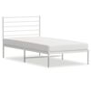 vidaXL Estructura cama sin colch&oacute;n con cabecero metal blanco 80x200 cm