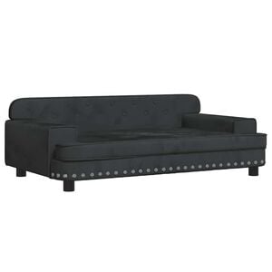 vidaXL Cama para perros de terciopelo negro 90x53x30 cm