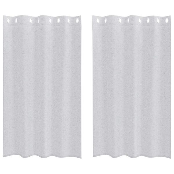 vidaXL Cortina de Voil&eacute; 2 pcs Gris Claro 175 x 140 cm Poli&eacute;ster