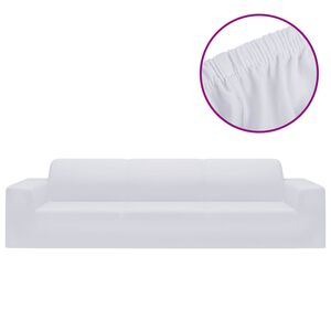 vidaXL Funda el&aacute;stica para sof&aacute; de 4 plazas poli&eacute;ster jersey blanca