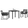 vidaXL Conjunto de Comedor de Jard&iacute;n 3 pcs Negro