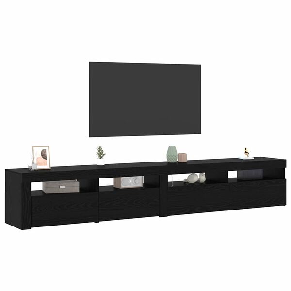 vidaXL Gabinete de TV 2 pcs Roble Negro 240 x 35 x 40 cm