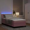 vidaXL Cama Box Spring LED con colch&oacute;n Rosa 100 x 200 cm Terciopelo