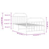 vidaXL Estructura cama sin colch&oacute;n con estribo metal negro 107x203 cm