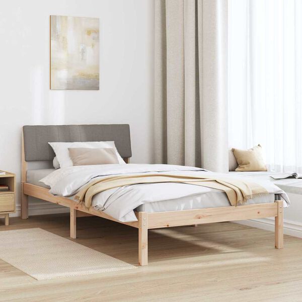vidaXL Estructura de cama con cabecera Marr&oacute;n y taupe 100 x 200 cm