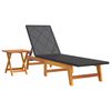 vidaXL Tumbona con mesa rat&aacute;n sint&eacute;tico y madera maciza de acacia