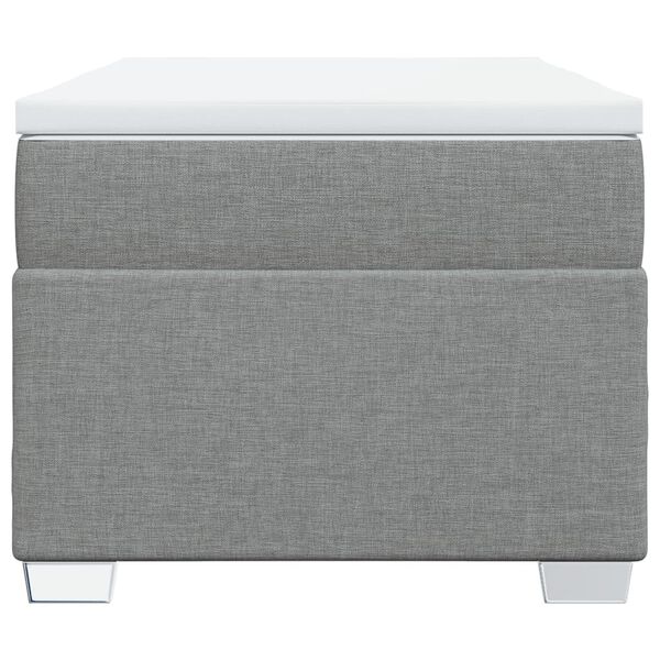 vidaXL Cama box spring con colch&oacute;n tela gris claro 80x200 cm