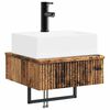 vidaXL Lavabo de Lavado Montado en la Pared Madera envejecida