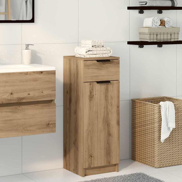 vidaXL Gabinete de Ba&ntilde;o con caj&oacute;n Roble artisan 32 x 34 x 90 cm