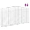 vidaXL Cestas de gaviones 7 uds forma de arco hierro 400x50x200/220 cm