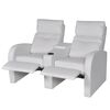 vidaXL Sill&oacute;n reclinable con 2 plazas de cuero artificial blanco