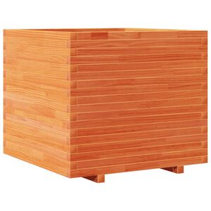 vidaXL Jardinera madera maciza de pino marr&oacute;n cera 80x80x72 cm