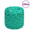 vidaXL Cuerda de barco polipropileno verde 16 mm 100 m