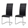 vidaXL Sillas de comedor voladizas 2 unidades cuero sint&eacute;tico negro