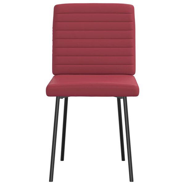 vidaXL Sillas de comedor 2 unidades cuero sint&eacute;tico rojo tinto
