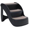 vidaXL Escalera para perros plegable de 3 pelda&ntilde;os negra