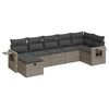 vidaXL Set de sof&aacute;s de jard&iacute;n 7 pzas con cojines rat&aacute;n sint&eacute;tico gris