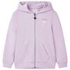 Sudadera infantil con capucha y cremallera lila mezcla 140