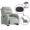 vidaXL Sill&oacute;n el&eacute;ctrico reclinable elevable de terciopelo gris claro
