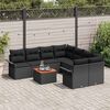 vidaXL Conjunto de sof&aacute;s de jard&iacute;n 9 pcs Negro rat&aacute;n sint&eacute;tico
