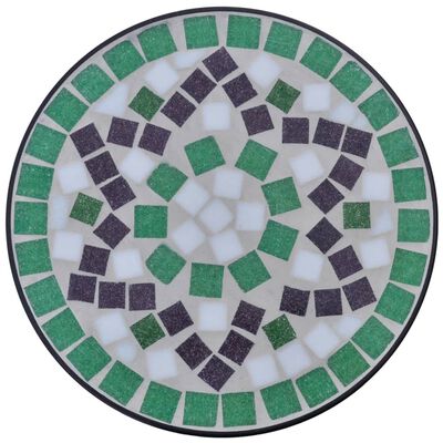 vidaXL Mesa auxiliar mosaico para plantas verde y blanca