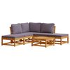 vidaXL Juego de muebles jard&iacute;n 6 pzas con cojines madera maciza acacia