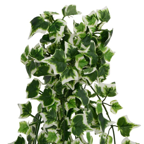 vidaXL Plantas artificiales colgantes 12 uds verde y blanco 90 cm