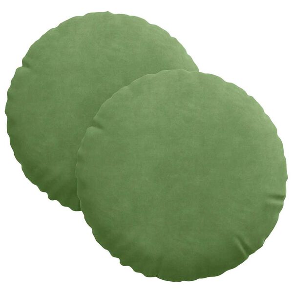 vidaXL Cojines para asiento 2 pcs Verde claro Ø 40 x 13 cm Terciopelo