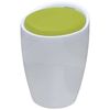 vidaXL Taburete de cuero sintético blanco blanco y verde