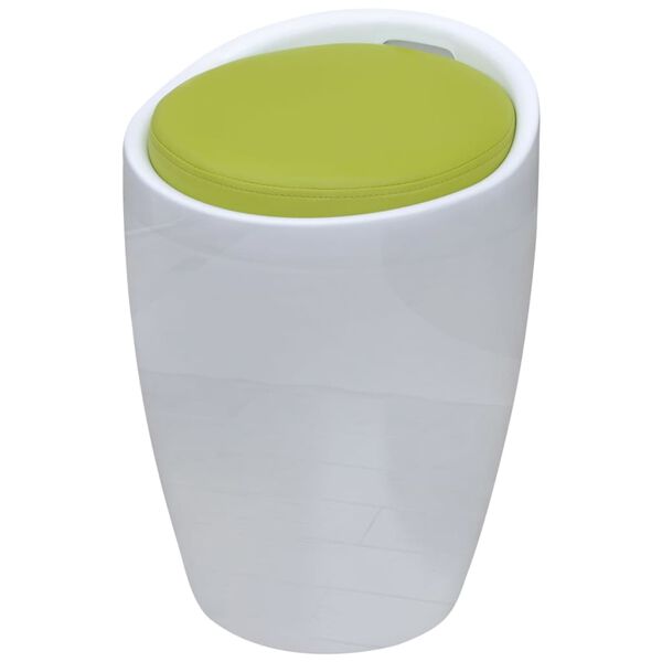 vidaXL Taburete de cuero sintético blanco blanco y verde