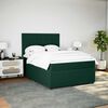 vidaXL Cama box spring con colch&oacute;n terciopelo verde oscuro 160x200 cm
