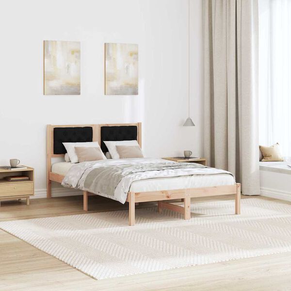 vidaXL Estructura de cama Negro 120 x 190 cm Madera de pino macizo