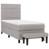 vidaXL Cama box spring con colch&oacute;n tela gris claro 80x200 cm