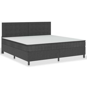vidaXL Cama box spring tela gris oscuro 200x200 cm