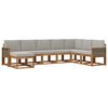 vidaXL Conjunto de sof&aacute;s de exterior 8 pcs Natural y Gris Claro