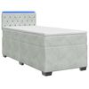 vidaXL Cama con Base Tapizada, Colch&oacute;n y Luz LED Gris Claro